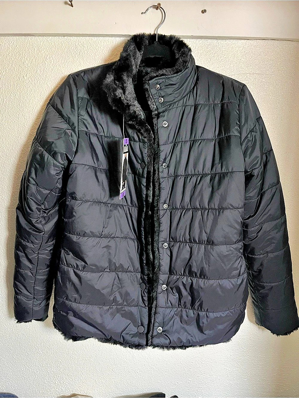 Original Faux Fur Reversible Faux Fur Jacket Reversible Black Faux Fur Jacket XS